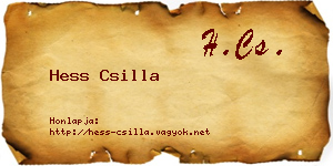 Hess Csilla névjegykártya